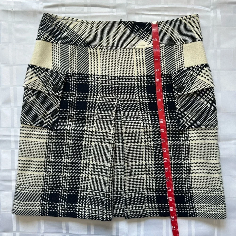 Dalia Vintage Black & White Tweed Cargo Pocket Knit Mini Skirt - Picture 7 of 12